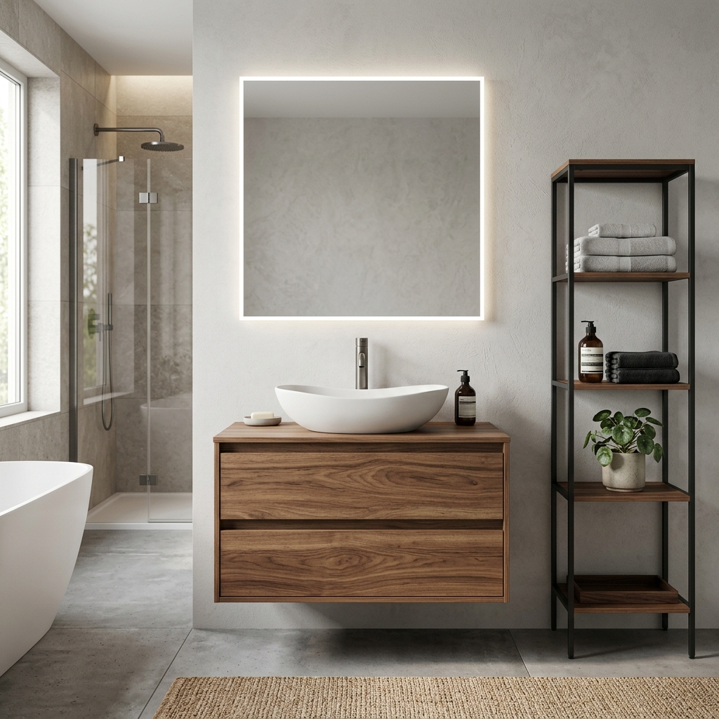 Современная ванная с LED-подсветкой